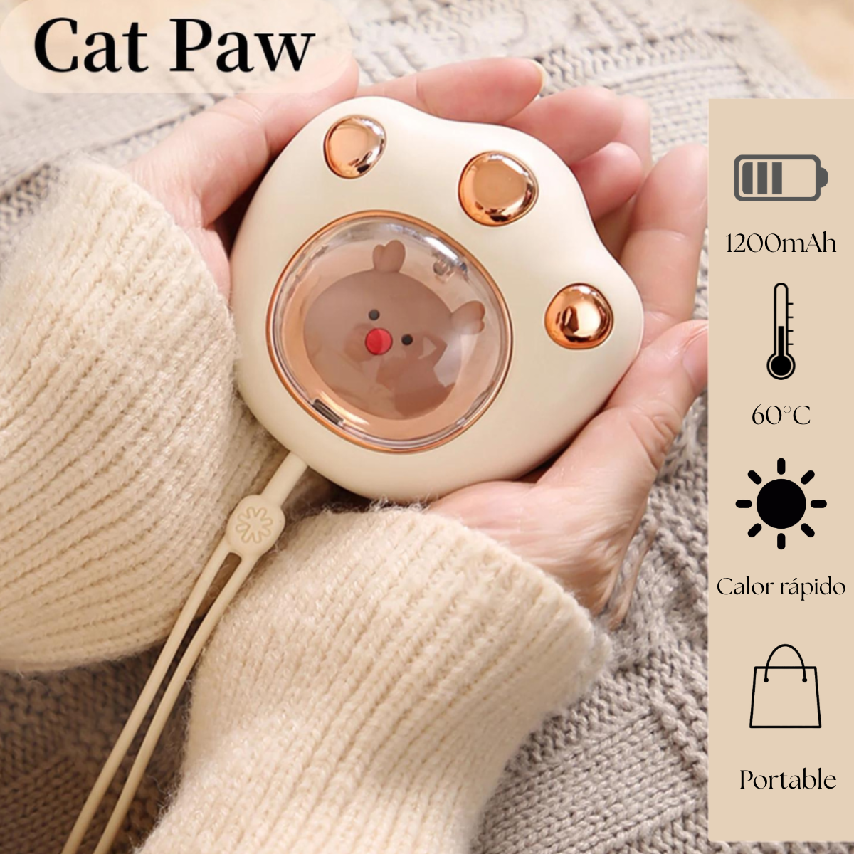 Calentador de Manos USB patita de gato